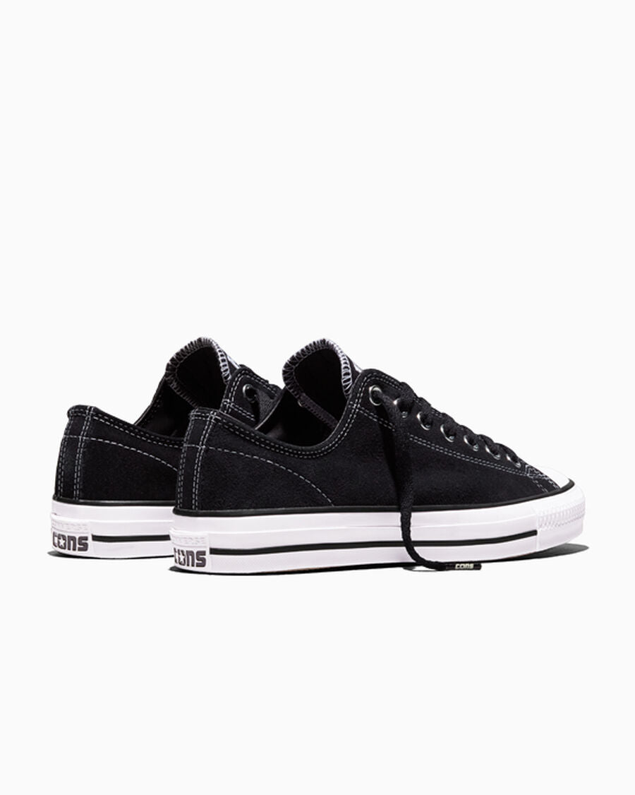 Suede Skate Low Top Sneaker - Black - Black/Black/White