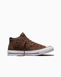 Canvas And Suede Mid Top Sneaker - Heavy Duty Brown/Black/White
