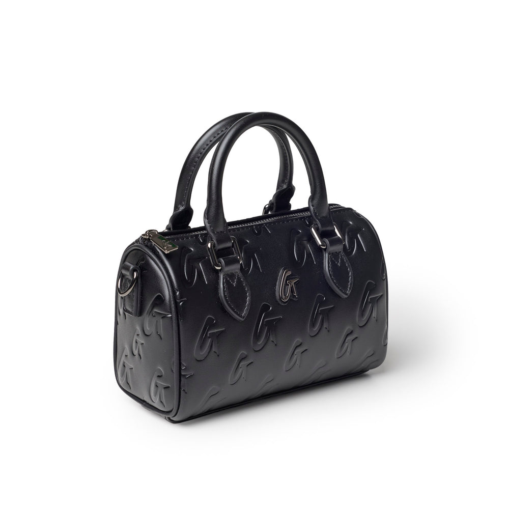 Nano Vegan Leather Boston Bag - Black
