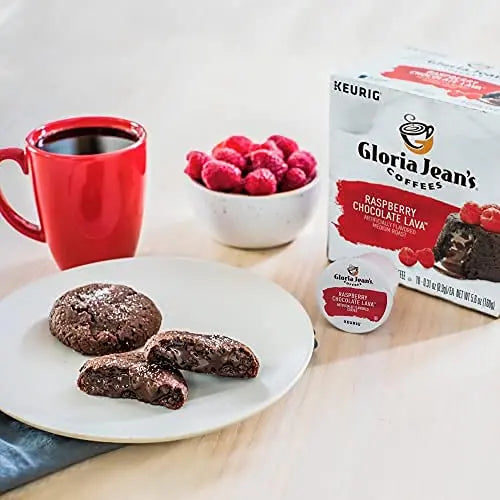 Gloria Jean's Raspberry Chocolate Lava Medium Roast K-Cup Coffee Pods, 96 Count - Keurig Compatible
