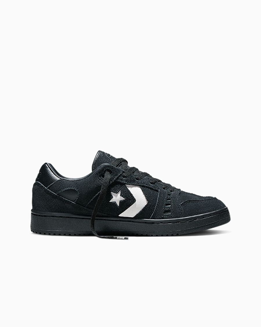 Suede Leather Skate Low Top Shoe - Black/Vintage White/Black