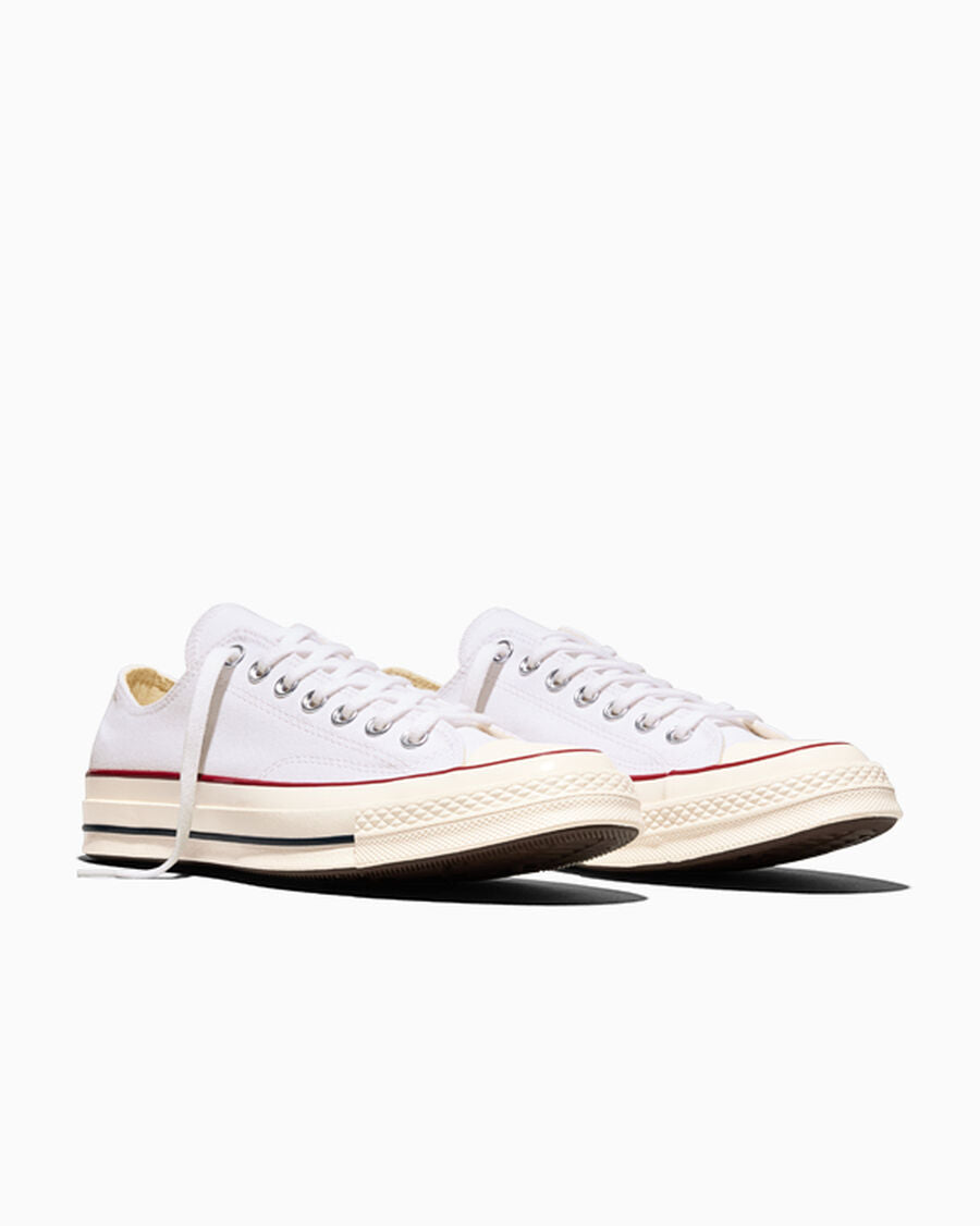 Heavyweight Canvas Low Top Sneaker - Black - White/Garnet/Egret