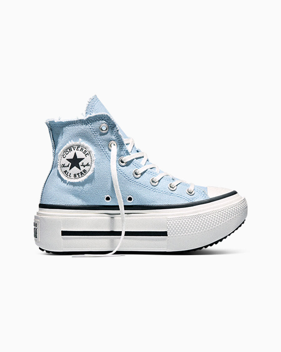 Washed Canvas Platform High Top Sneaker