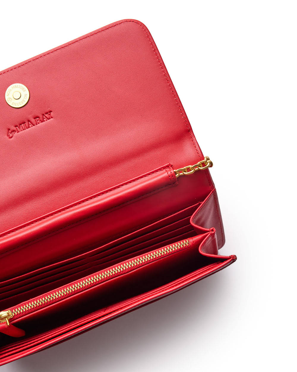 Leather Wallet Crossbody - Red