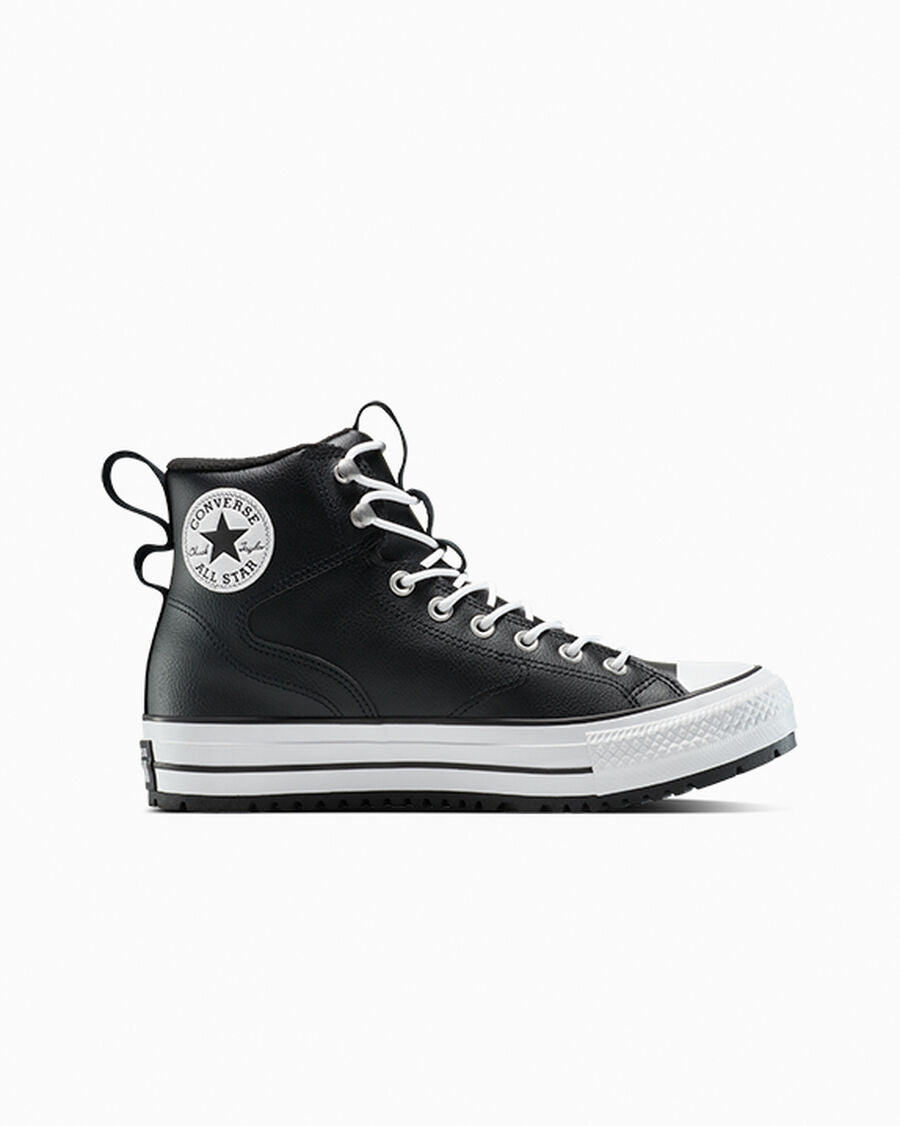 Water-Repellent High Top Hiker Boot - Black/Black/White