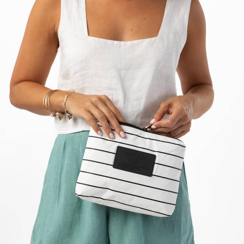 Small Nylon Pouch - Pinstripe