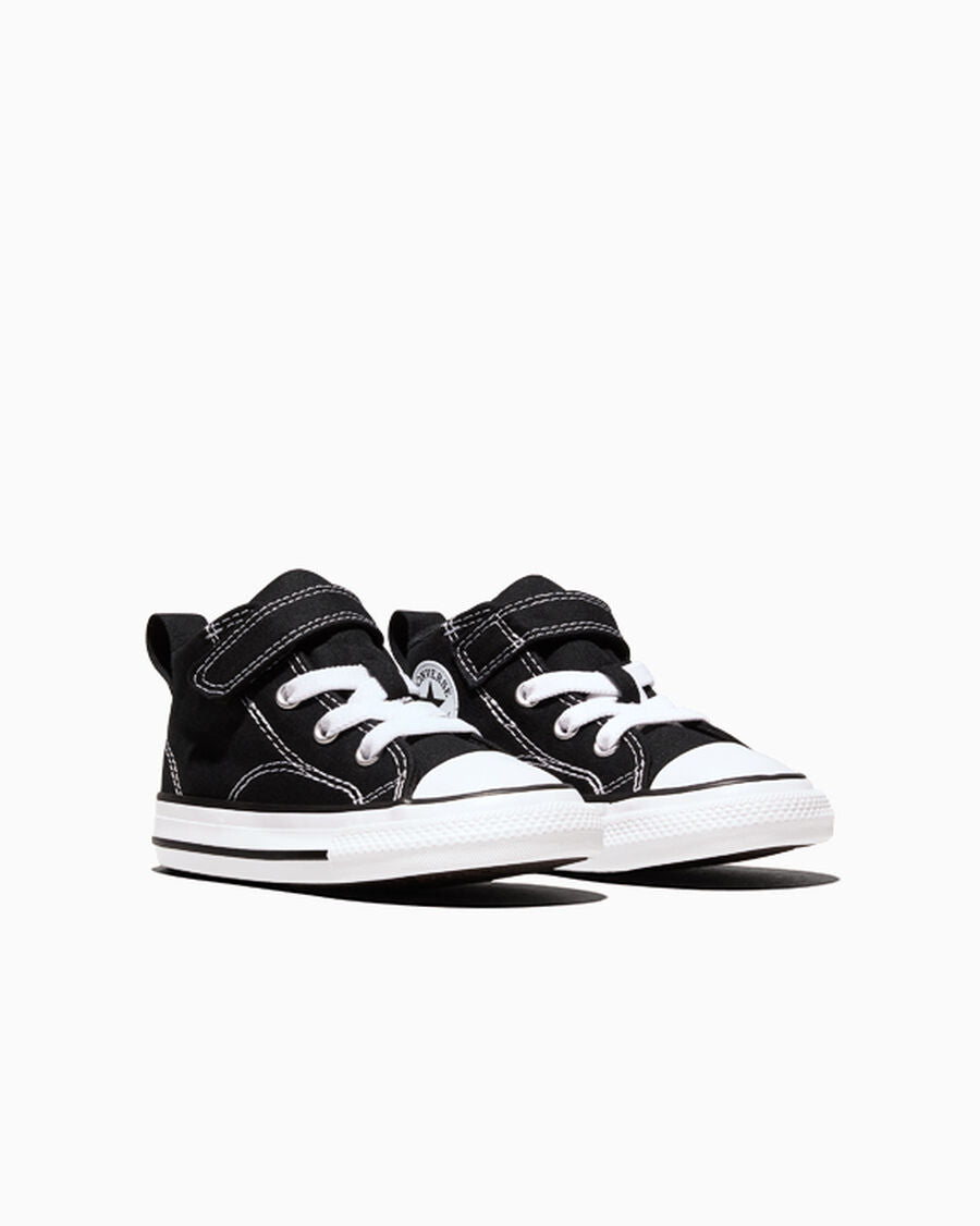 Canvas Easy-On Mid-Top Sneaker - Black/Black/White