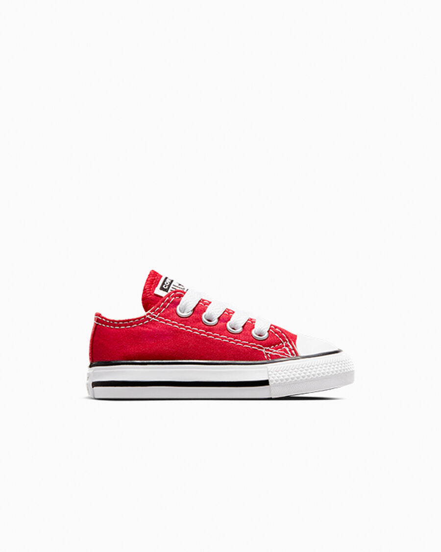 Canvas Low Top Sneaker - Black - Red