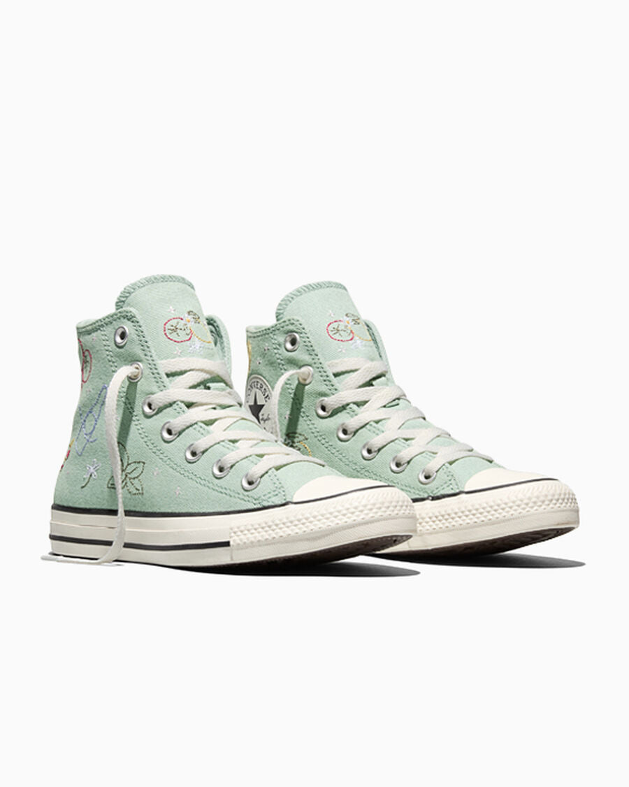 Canvas High Top Sneaker With Embroidery