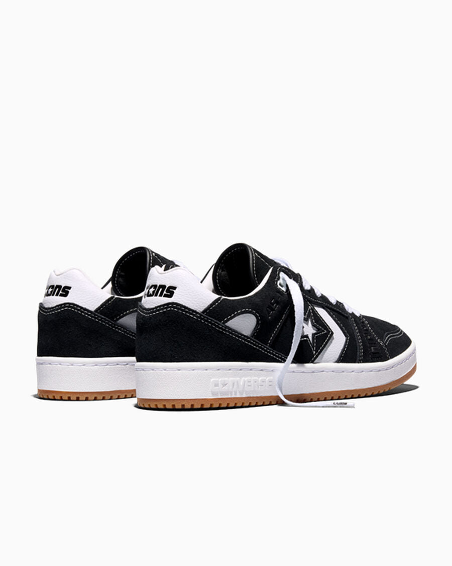 Suede Leather Skate Low Top Shoe - Black/White/Gum