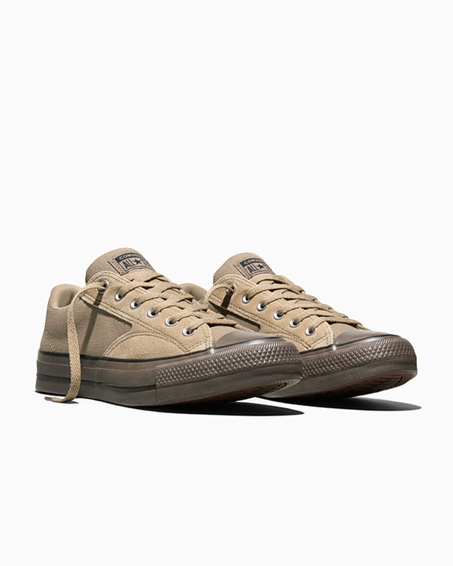 Canvas And Suede Padded Low Top Sneaker