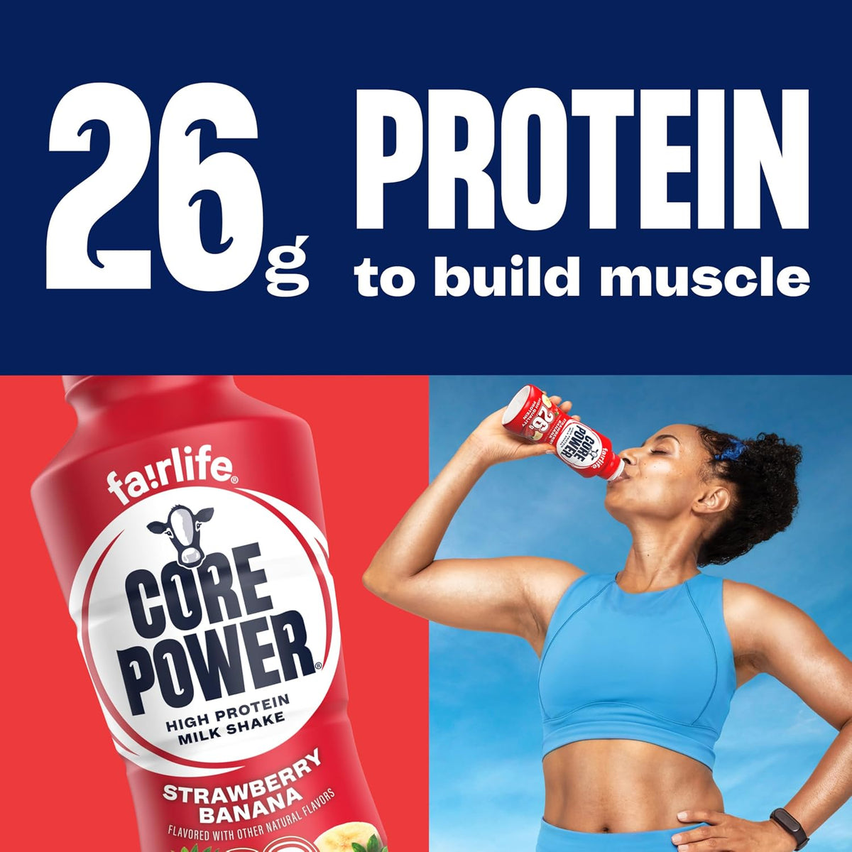 Strawberry Banana Protein Milk Shake, 14 oz, 12 Pack