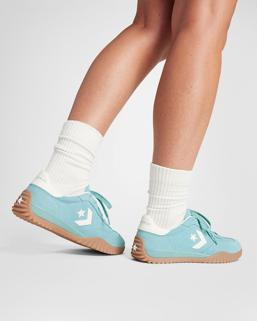 Nylon And Suede Low Top Sneaker - Vernal Pool/Egret/Light Brown