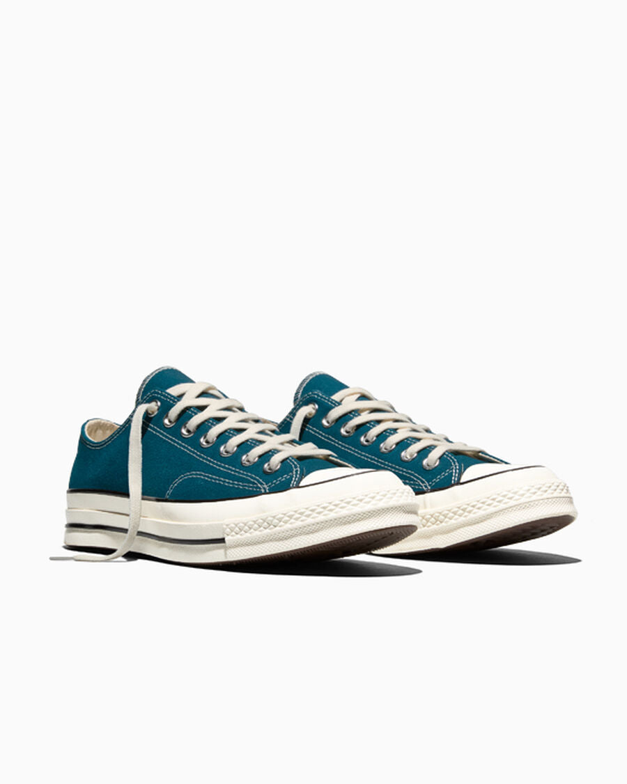 Heavyweight Canvas Low Top Sneaker - Black - Murky Waters Blue/Egret/Black