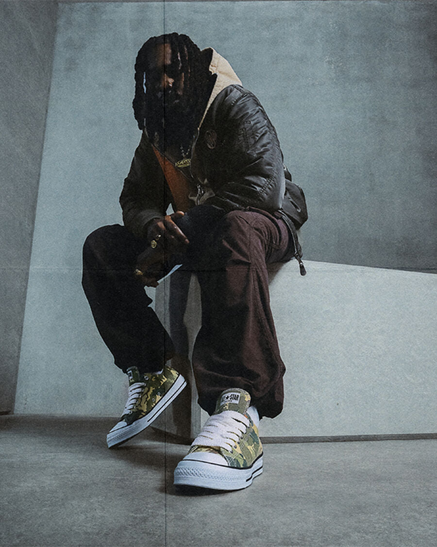 Leaf Camo Canvas Low-Top Sneaker