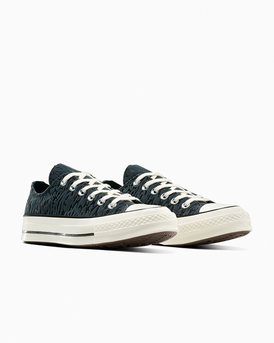 Satin Leopard Print Low Top Sneaker - Black/Total Eclipse/Egret