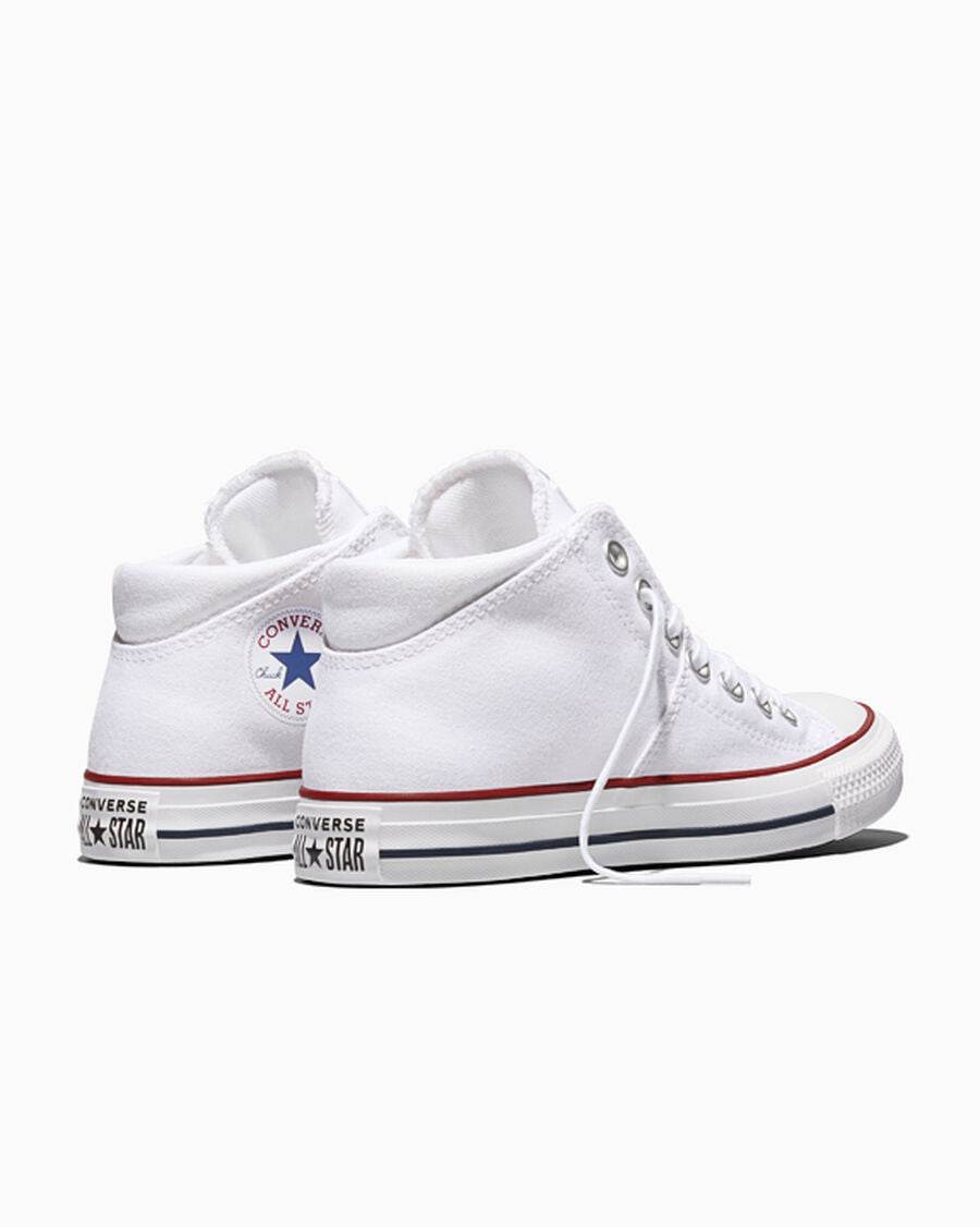 Canvas Mid Top Sneaker - White/White/White