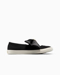 Women's Canvas Ballet Flat With Charms - Black - Black/Egret/Gold