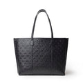 Extra Large Vegan Leather Laptop Tote - Black