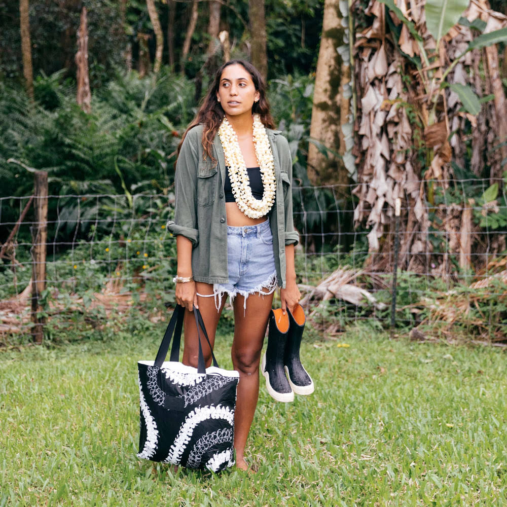 Expandable Nylon Tote - Floral Print