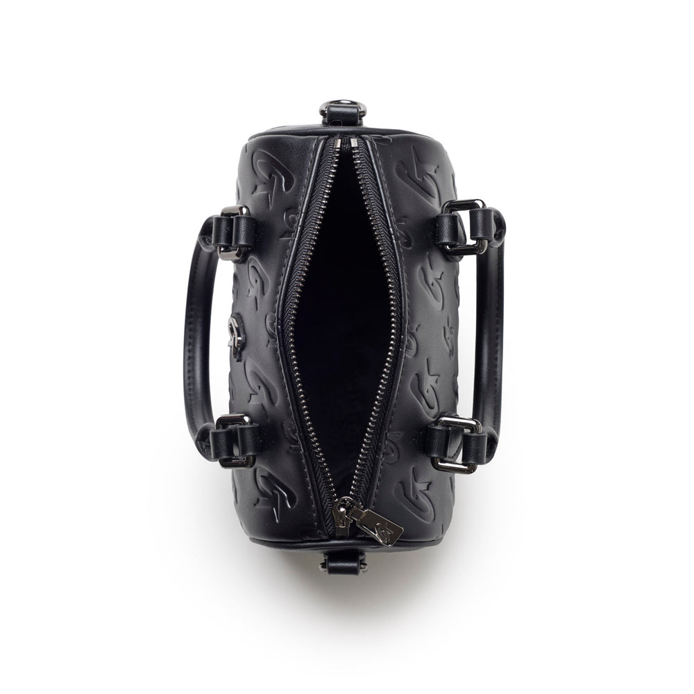 Nano Vegan Leather Boston Bag - Black