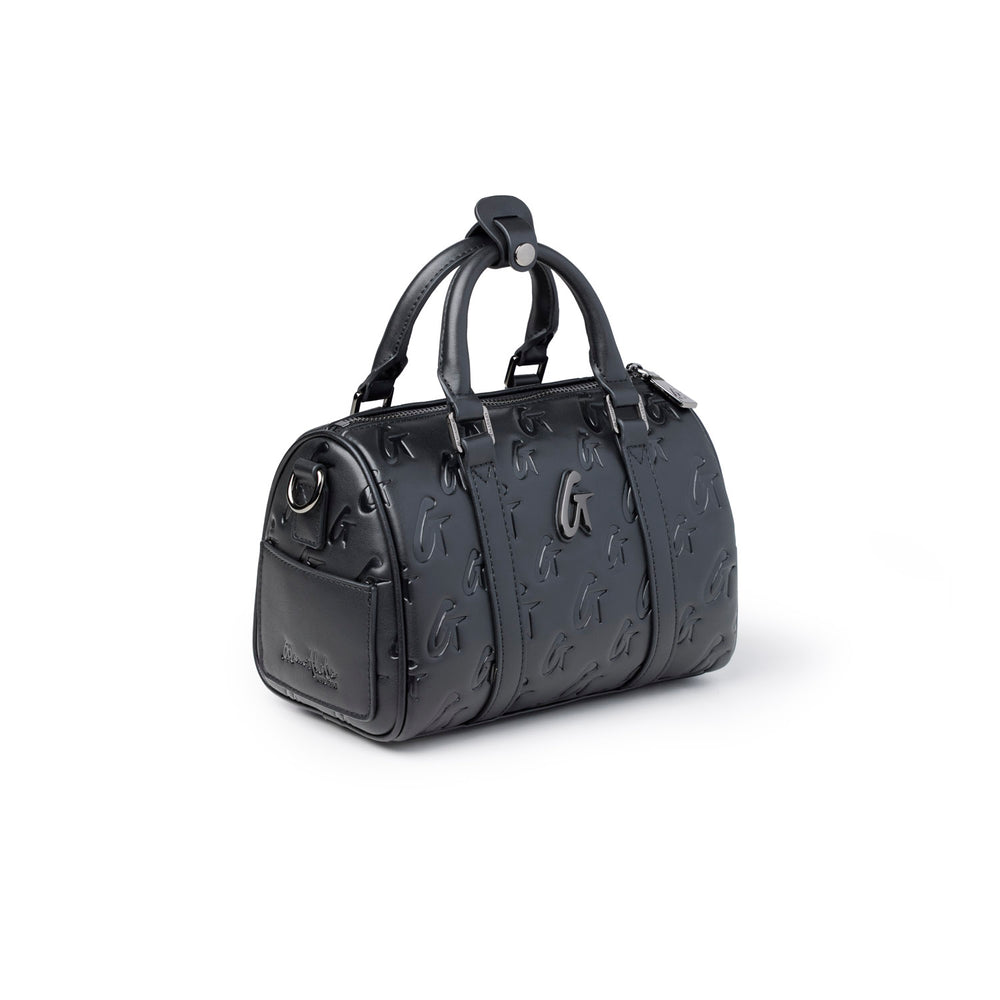Mini Vegan Leather Top Handle Bag - Black