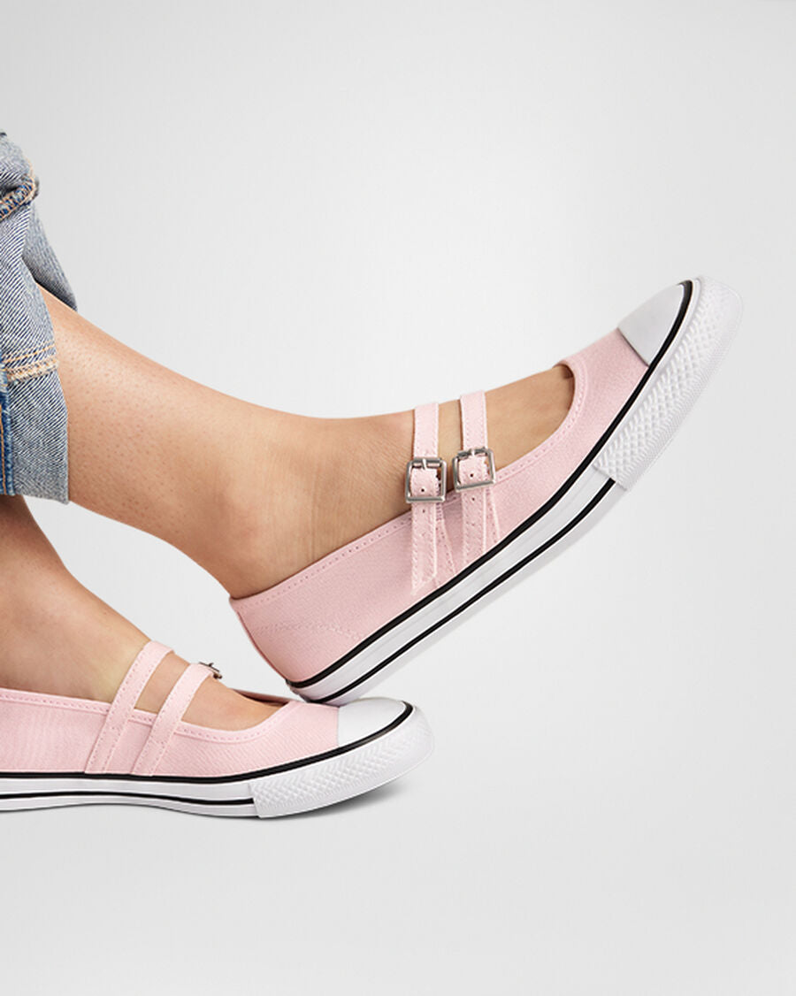 Canvas Mary Jane Low Top Shoe - White - Sugar Berry Pink/White/Natural Ivory