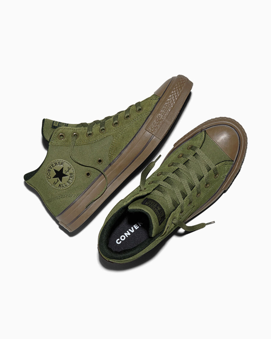 Canvas And Suede Mid Top Sneaker - Utility/Black/Brown