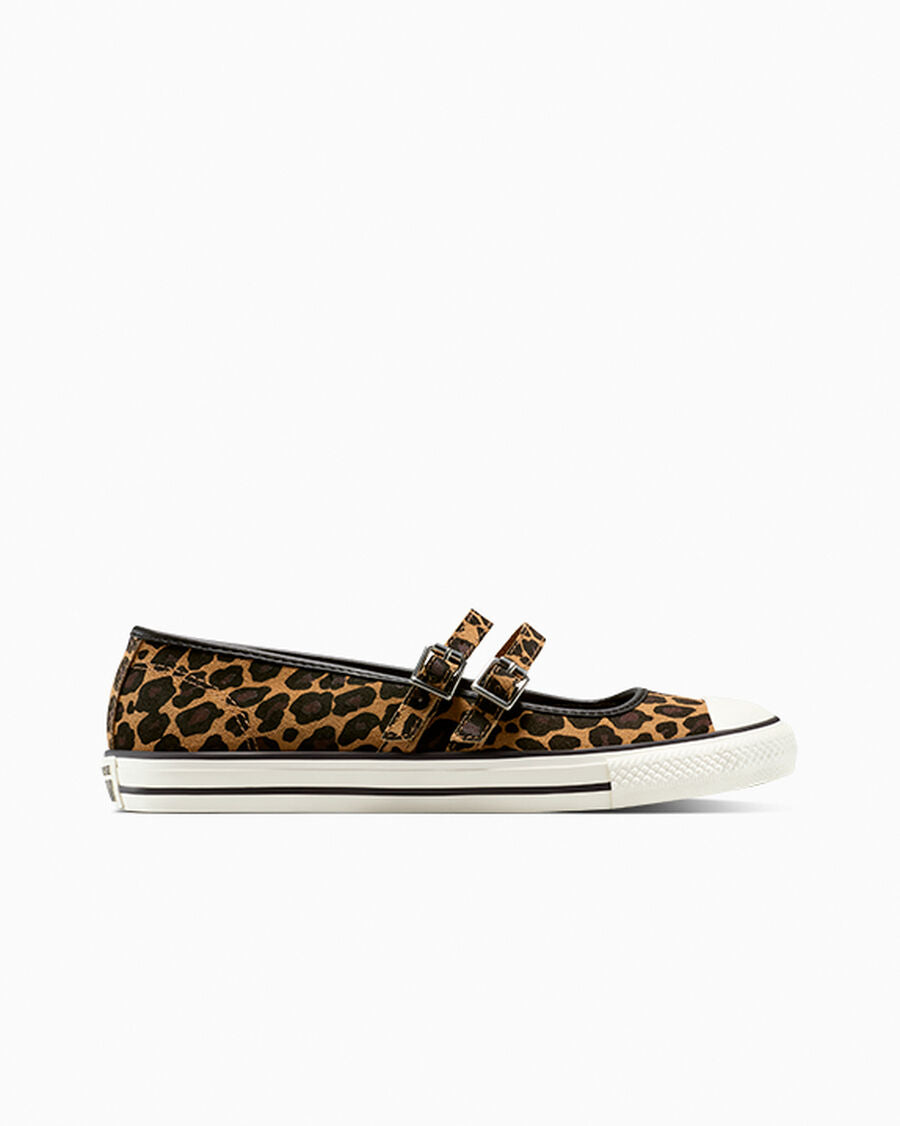 Leopard Suede Mary Jane Low Top Shoe