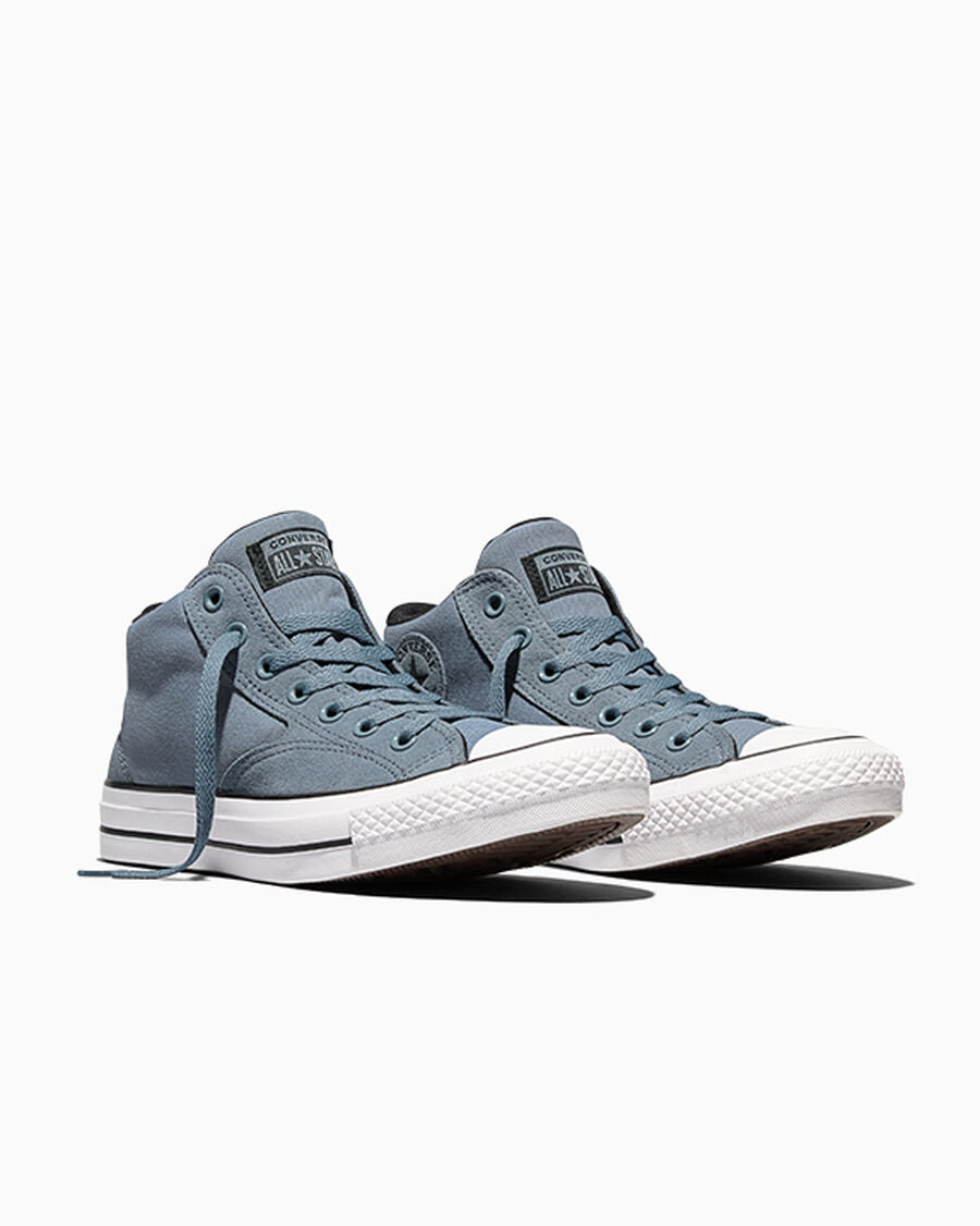 Canvas And Suede Mid Top Sneaker - Grey New World/Black/White
