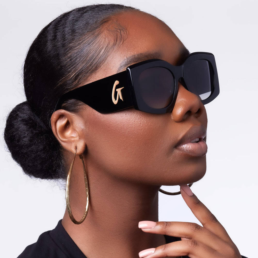Oversized Butterfly Sunglasses - Black