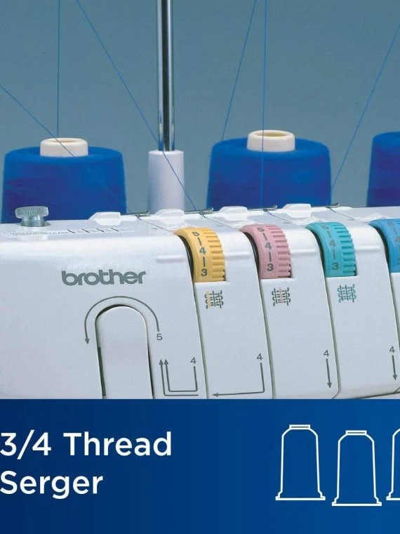 Brother 3/4 Thread Serger Overlock Machine, 1300 Stitches Per Minute - 1034D