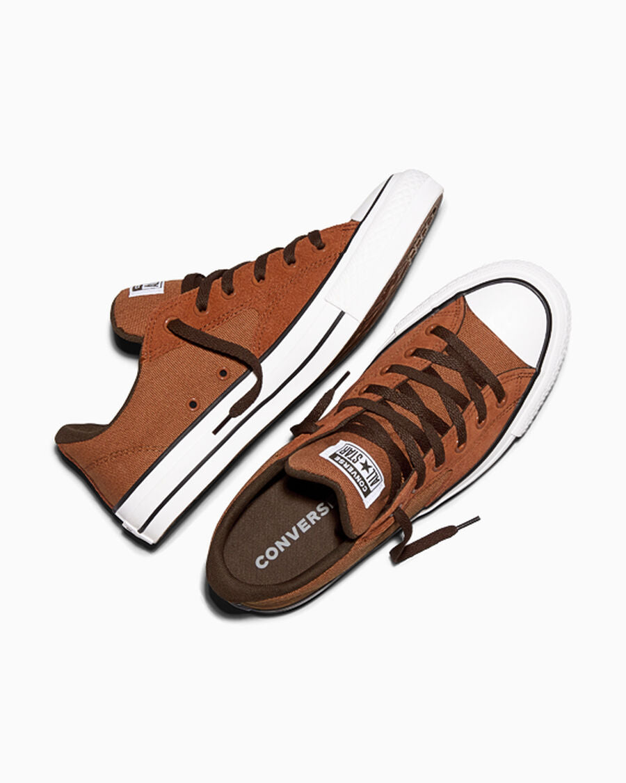 Canvas And Suede Padded Low Top Sneaker - Unearthed Brown/Fresh Brew Brown/White