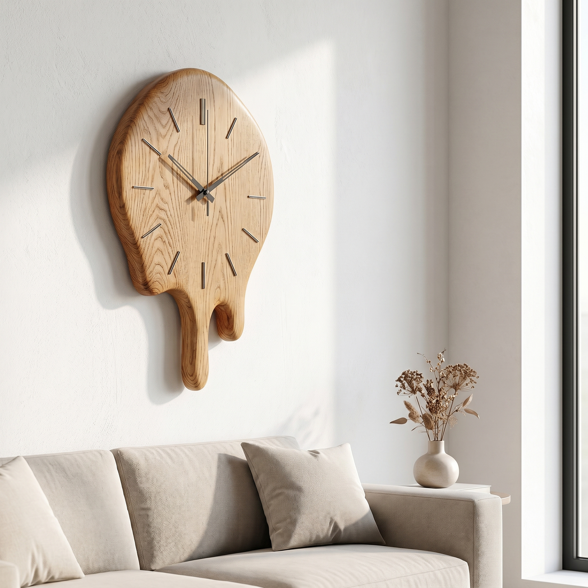 Handcrafted Wood Wall Clock with Live Edge Tree Slice Design for Living Room - view 5