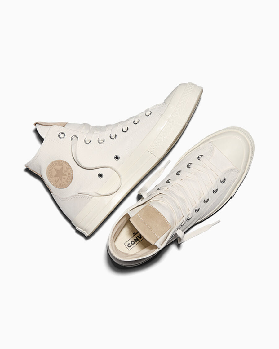 Canvas And Suede High-Top Sneaker - Vintage White/Egret/Papyrus Brown