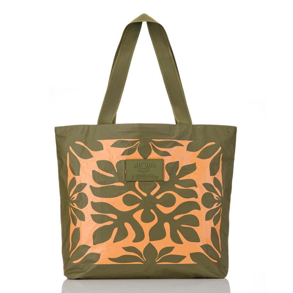 Expandable Tote Bag - Leaf Print
