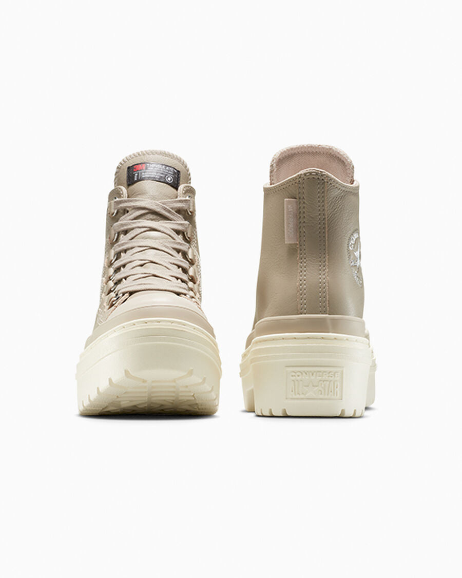 Women's Water-Resistant Leather Lug Sole Boot - Papyrus/Papyrus/Egret