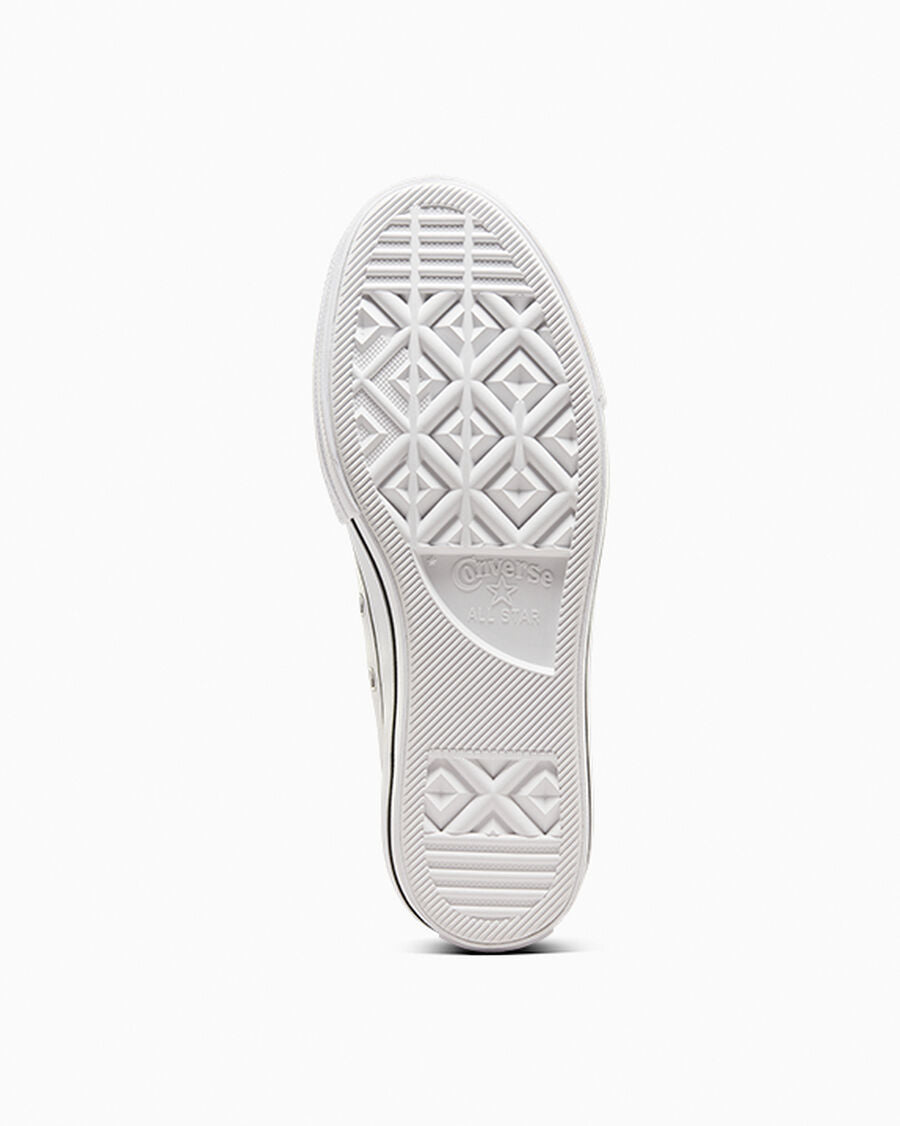 Leather Platform Low Top Sneaker - Black - White/Black/White