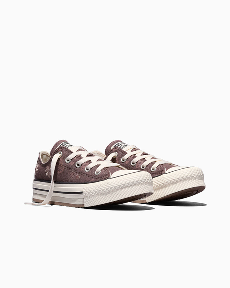 Kids Paisley Canvas Platform Low Top Sneaker