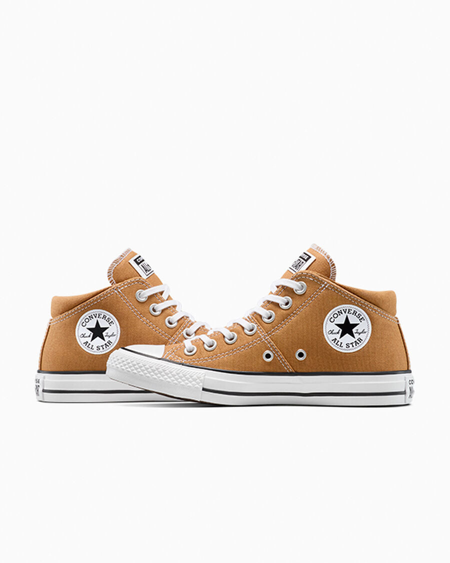 Women's Canvas Mid Top Sneaker - Incensed Brown/White/Black