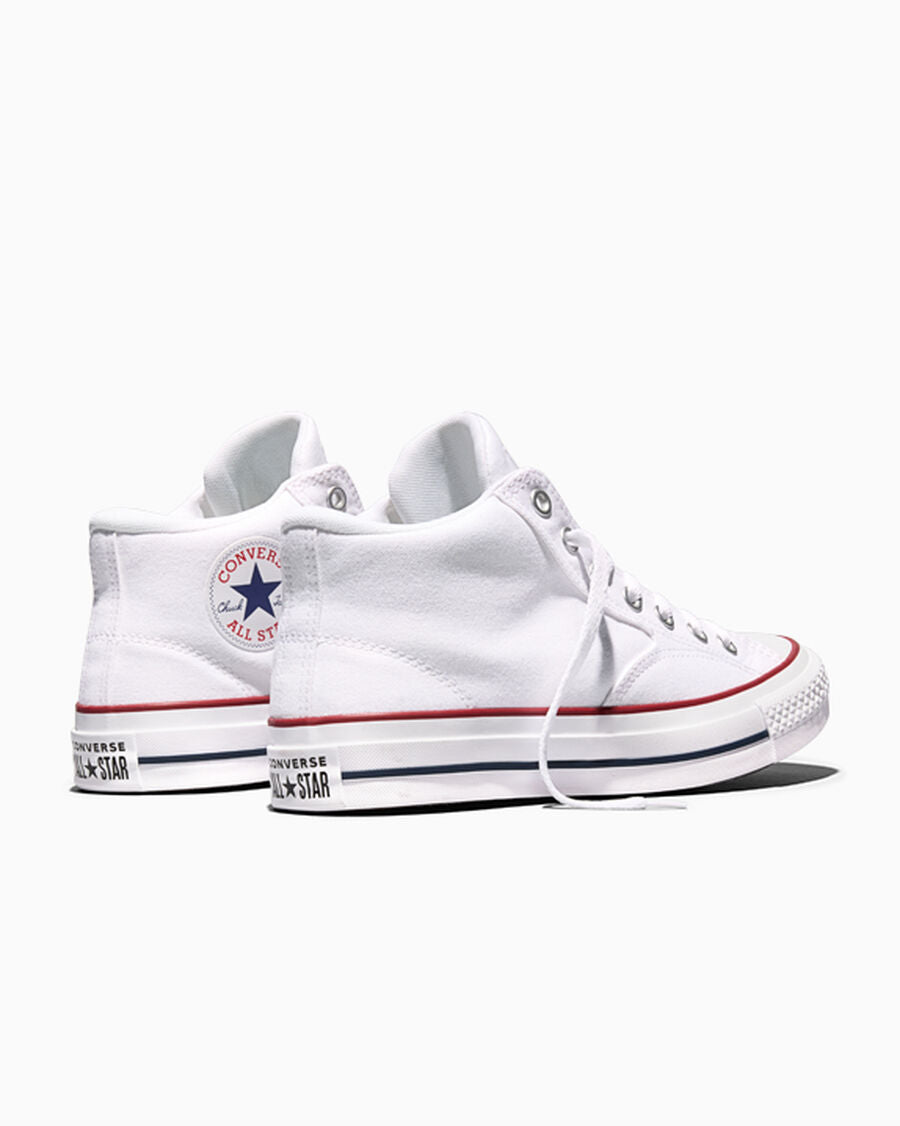Canvas Mid-Top Sneaker - White/Red/Blue