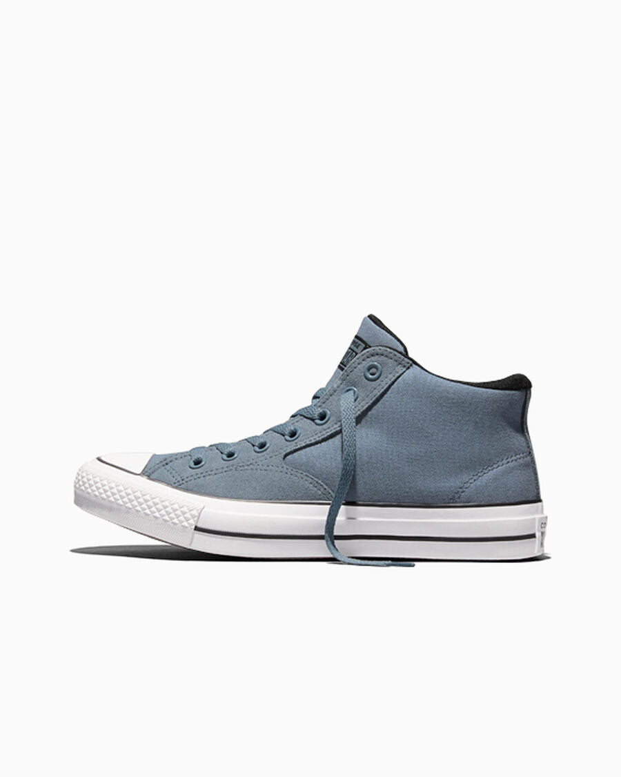 Canvas And Suede Mid Top Sneaker - Grey New World/Black/White