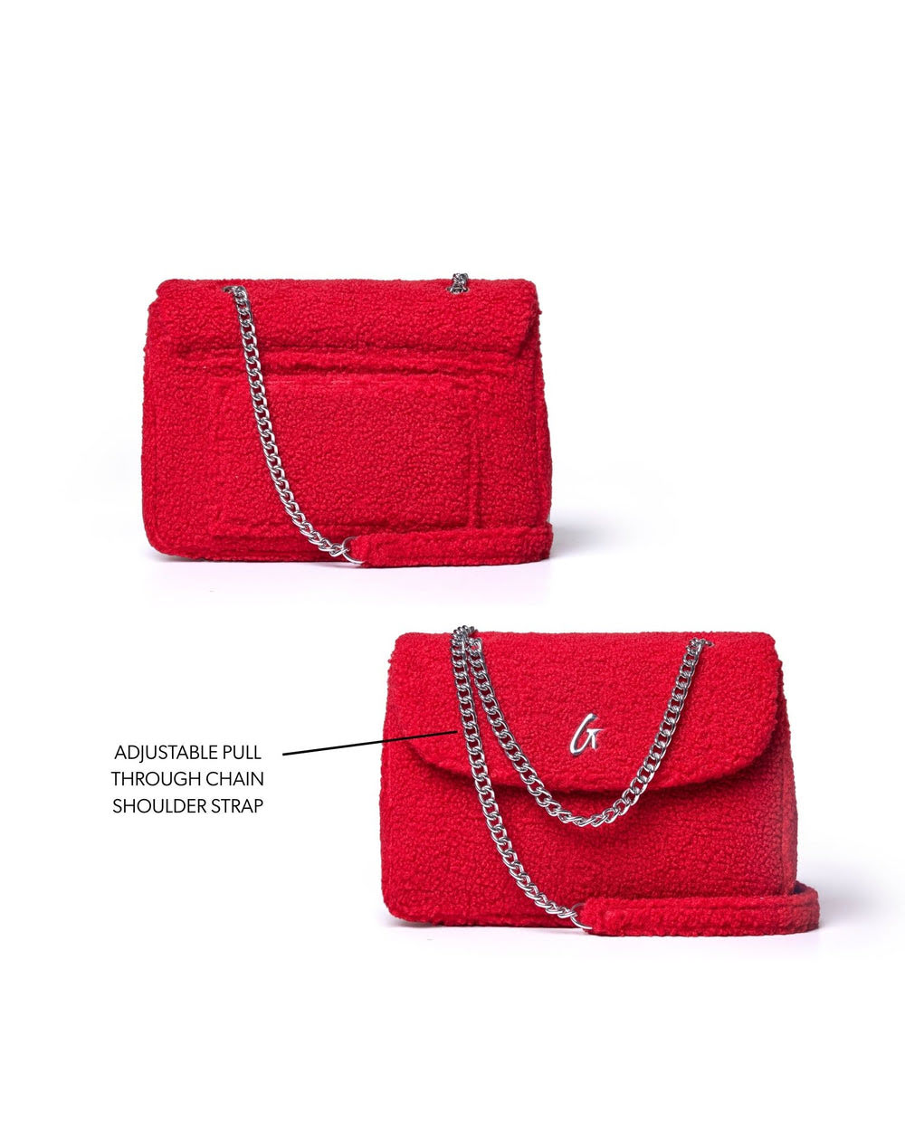 Medium Sherpa Flap Bag - Red