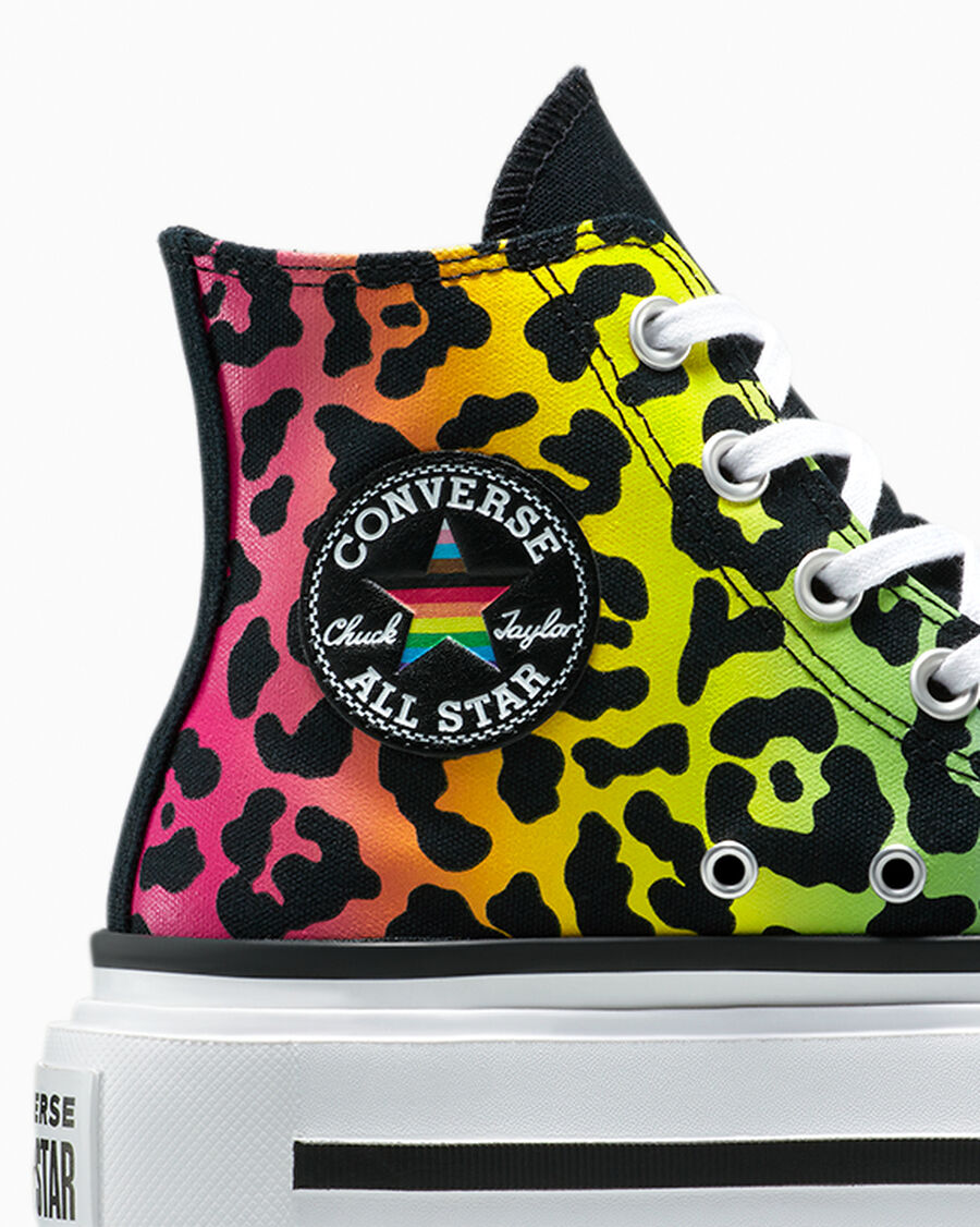 Unisex Printed Canvas Platform High-Top