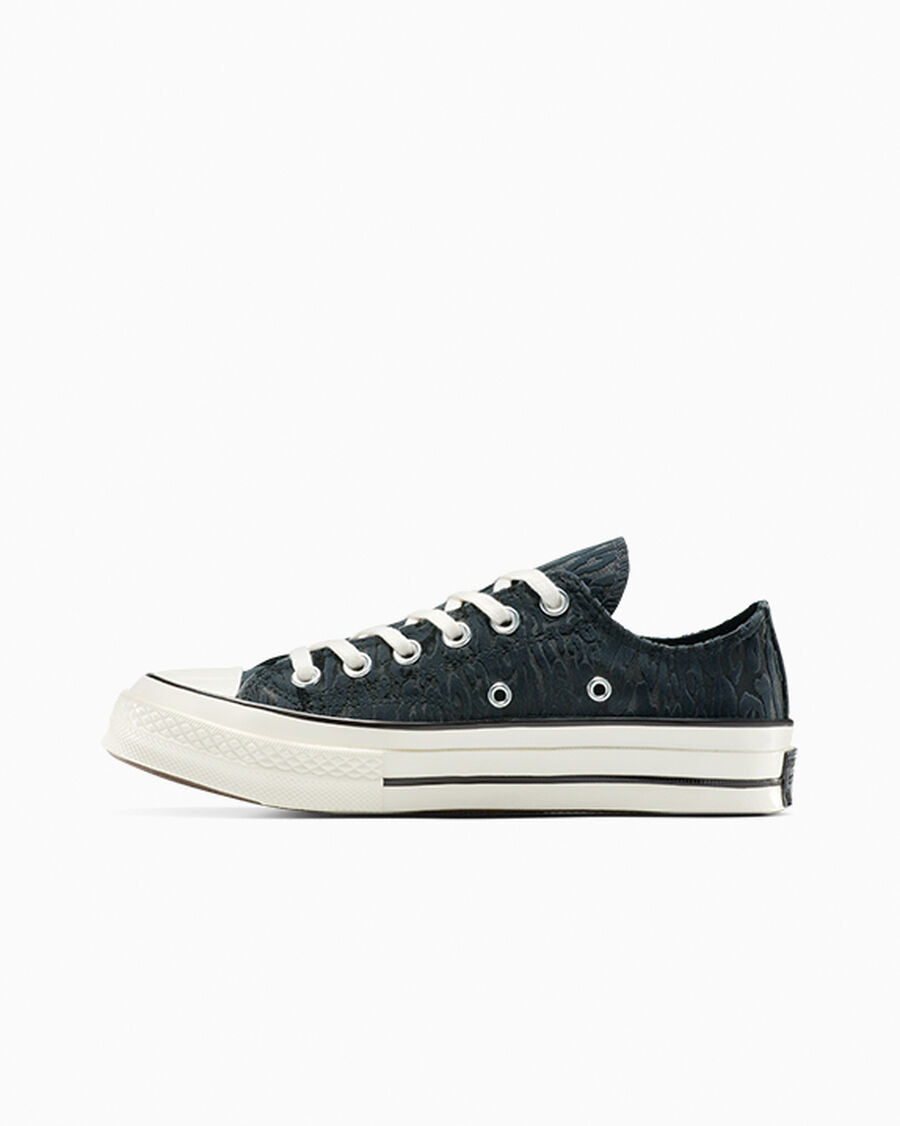 Satin Leopard Print Low Top Sneaker - Black/Total Eclipse/Egret