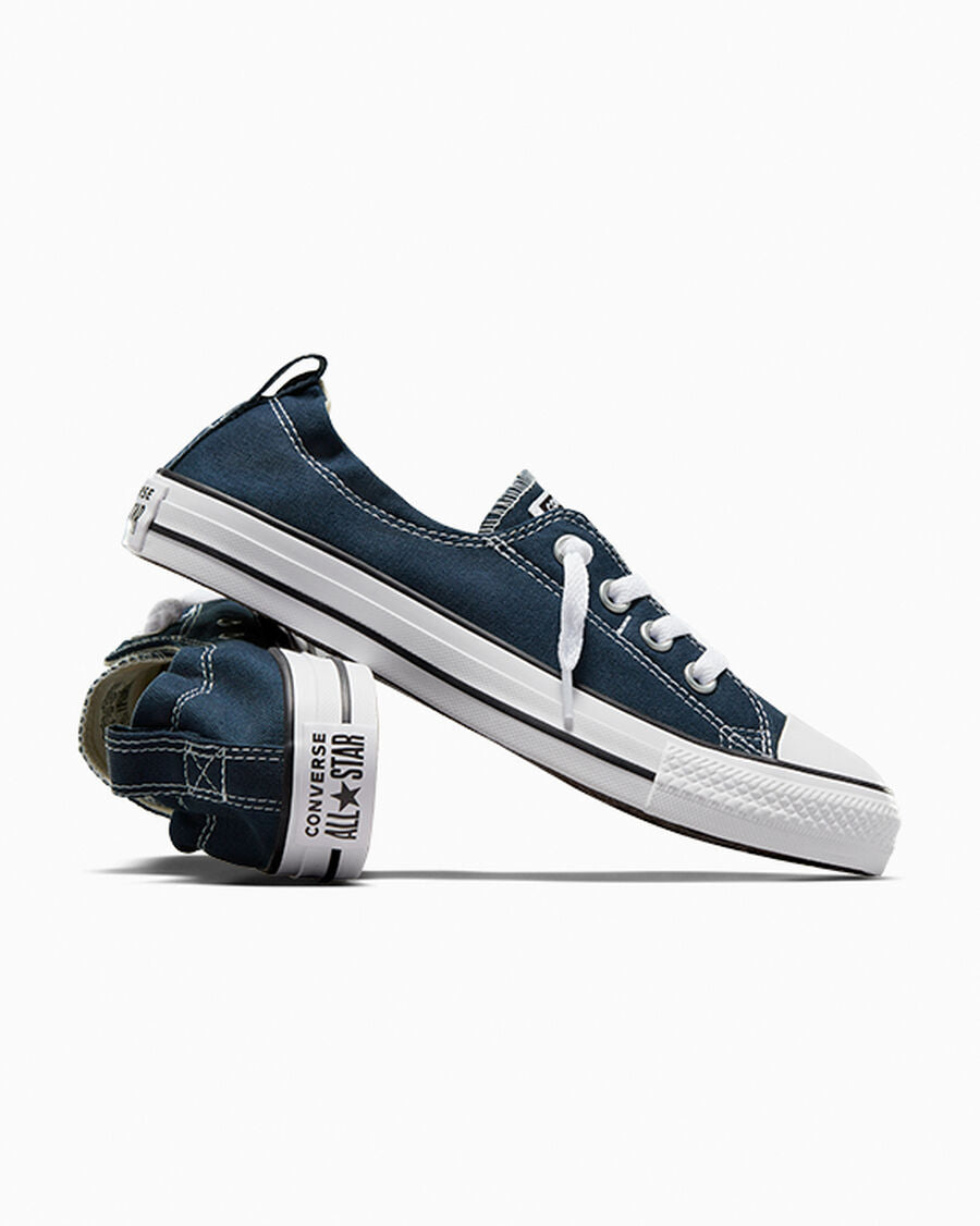 Canvas Slip-On Low Top Sneaker - Black - Athletic Navy