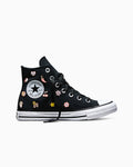 Women's Embroidered Canvas High-Top Sneaker - Black/New Found Bloom