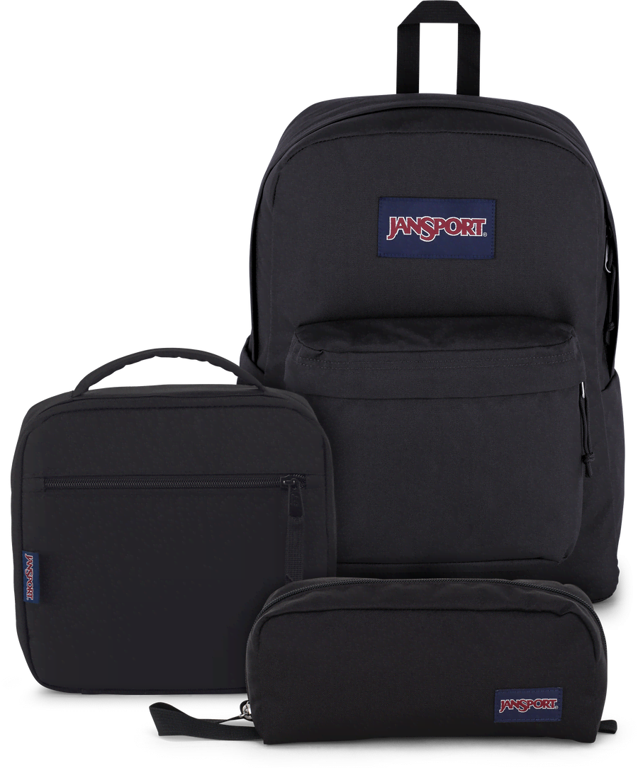 Three-Piece Backpack And Lunch Bag Set - Black