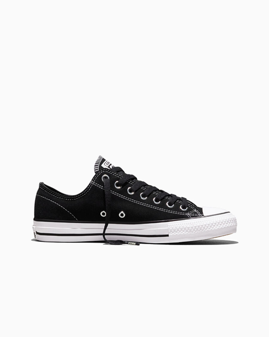Suede Skate Low Top Sneaker - Black - Black/Black/White