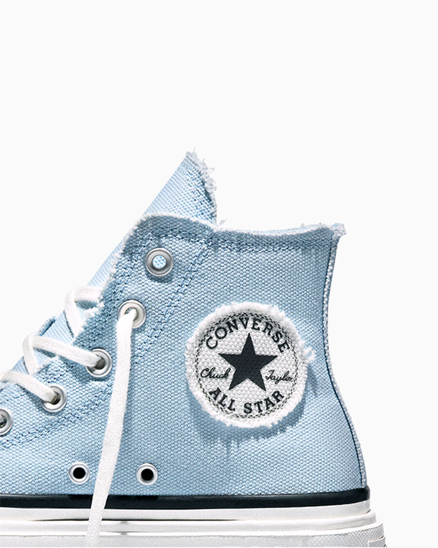 Washed Canvas Platform High Top Sneaker